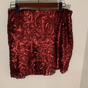 Alaniz shiny red mini skirt size M
